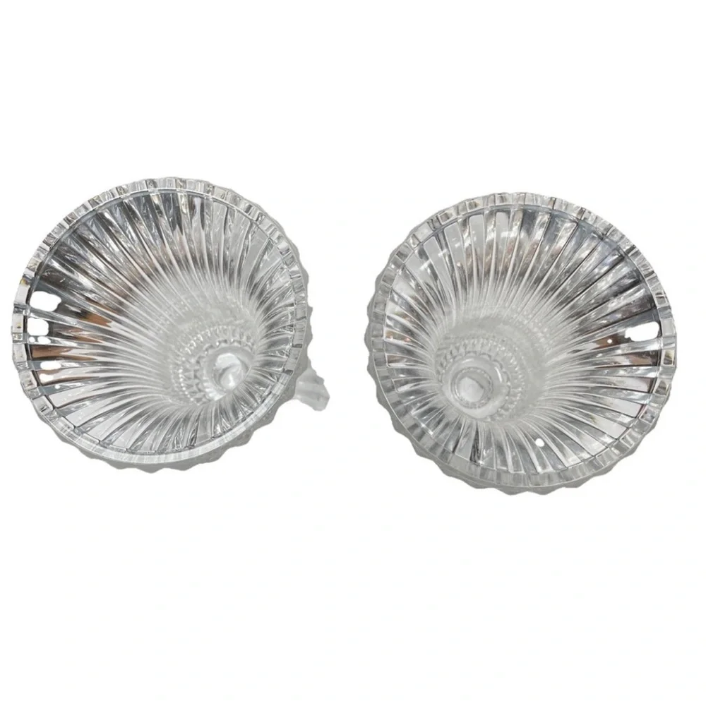 Vintage Partylite Vienna Waltz 24% Crystal Candle Holder/Vase Set Of 2